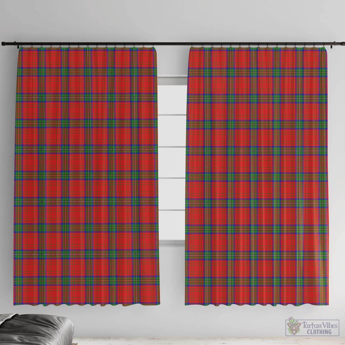 Wood Dress Tartan Window Curtain