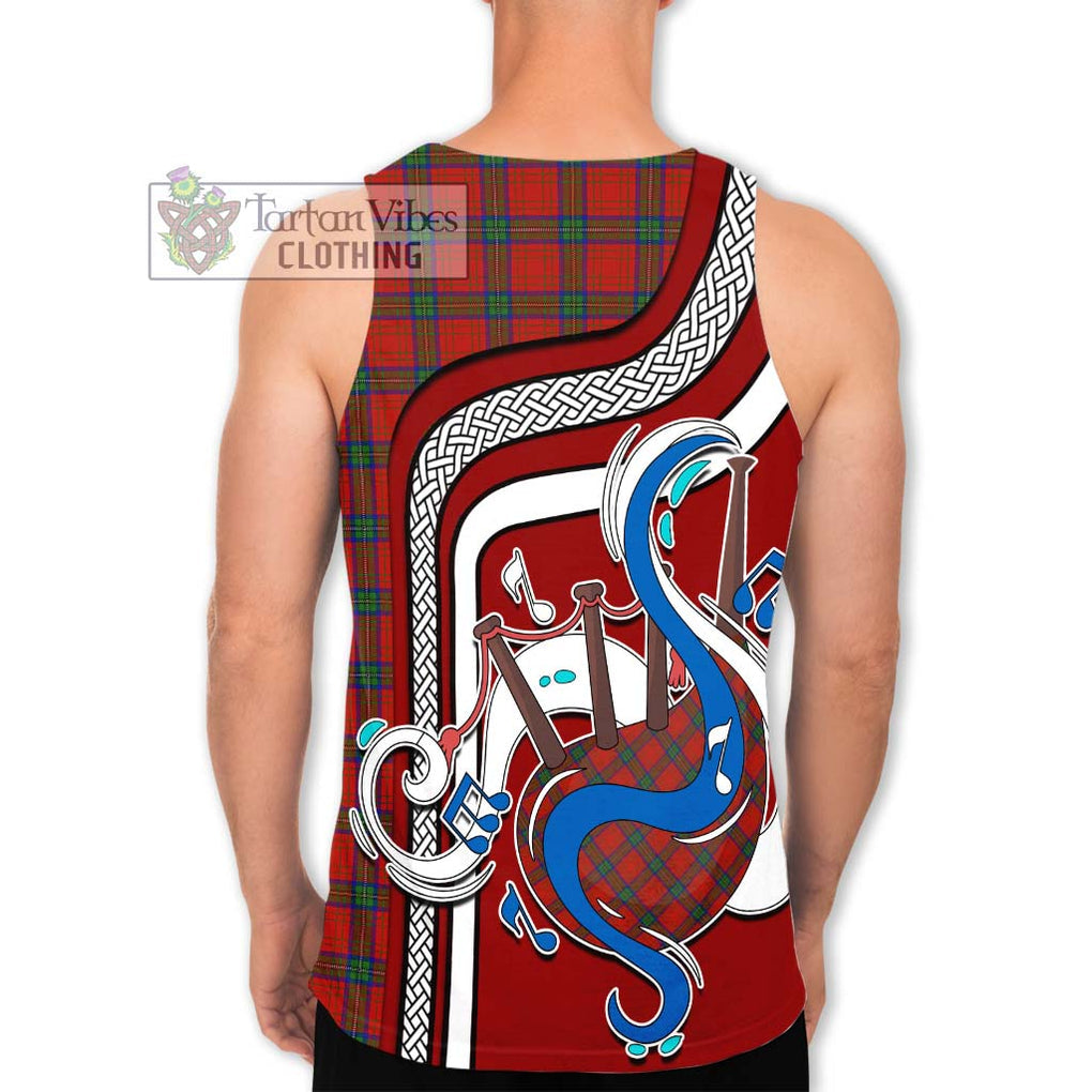 Wood Dress Tartan Men's Tank Top with Epic Bagpipe Style - Tartanvibesclothing Shop