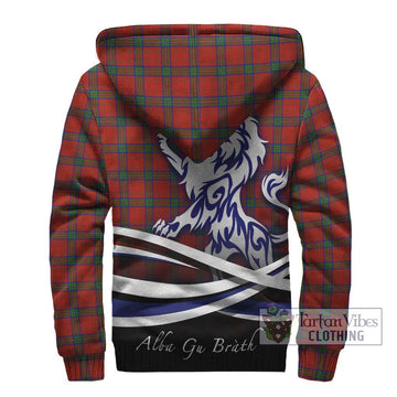 Wood Dress Tartan Sherpa Hoodie with Alba Gu Brath Regal Lion Emblem