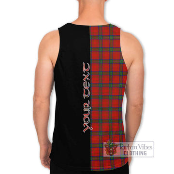 Wood Dress Tartan Men's Tank Top with Family Crest and Half Of Me Style