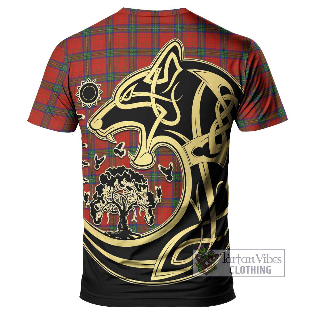 Wood Dress Tartan T-Shirt with Family Crest Celtic Wolf Style - Tartan Vibes Clothing