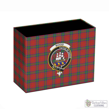 Wood Dress Tartan Pen Holder with Family Crest