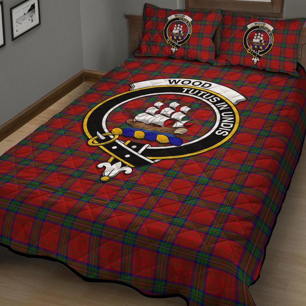 Wood Dress Tartan Quilt Bed Set with Family Crest - Tartan Vibes Clothing