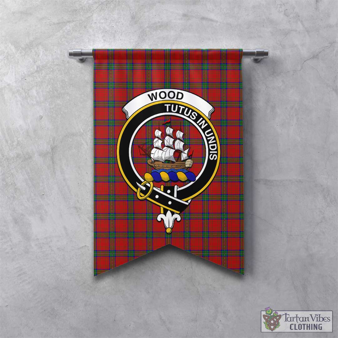 Tartan Vibes Clothing Wood Dress Tartan Gonfalon, Tartan Banner with Family Crest