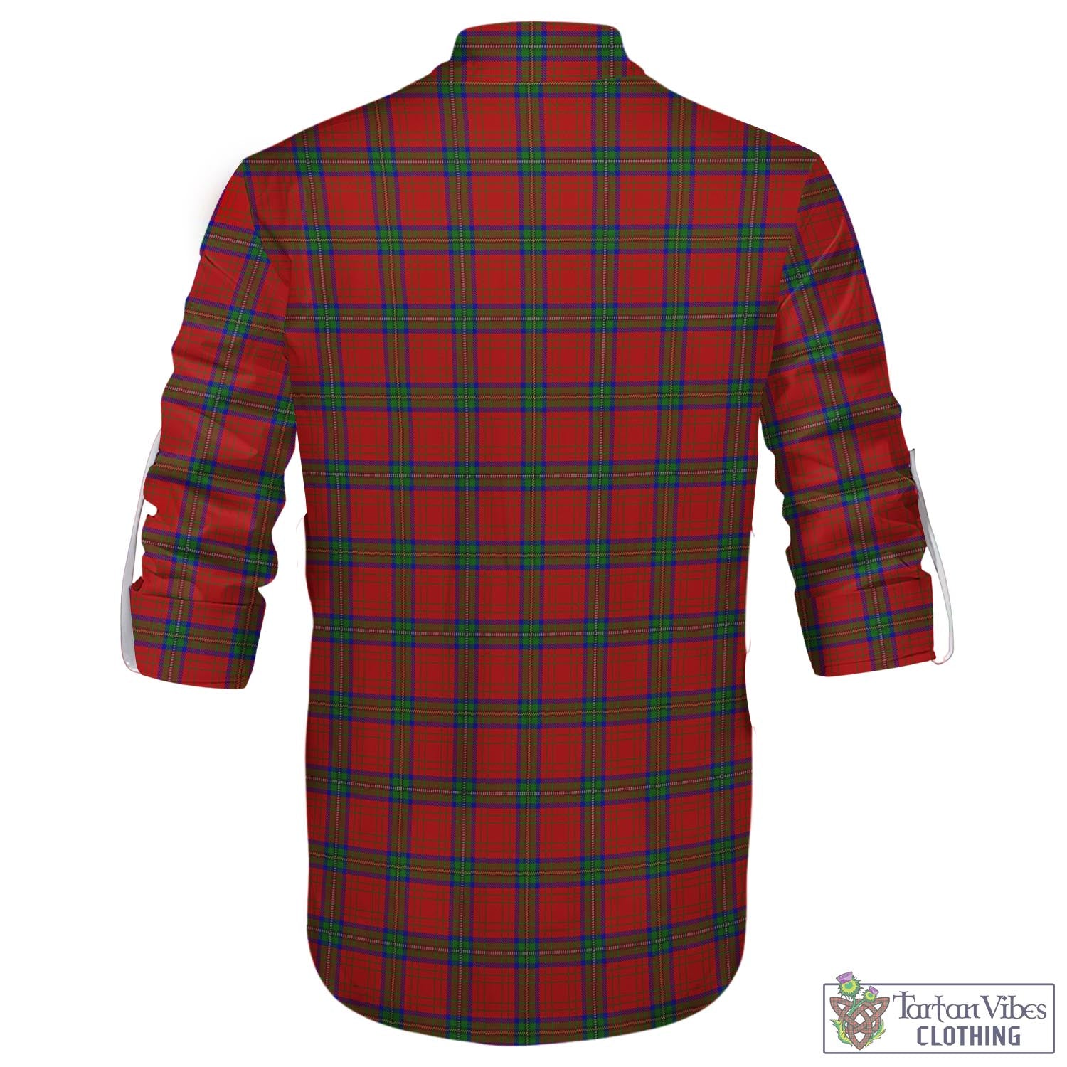 Tartan Vibes Clothing Wood Dress Tartan Men's Scottish Traditional Jacobite Ghillie Kilt Shirt with Family Crest