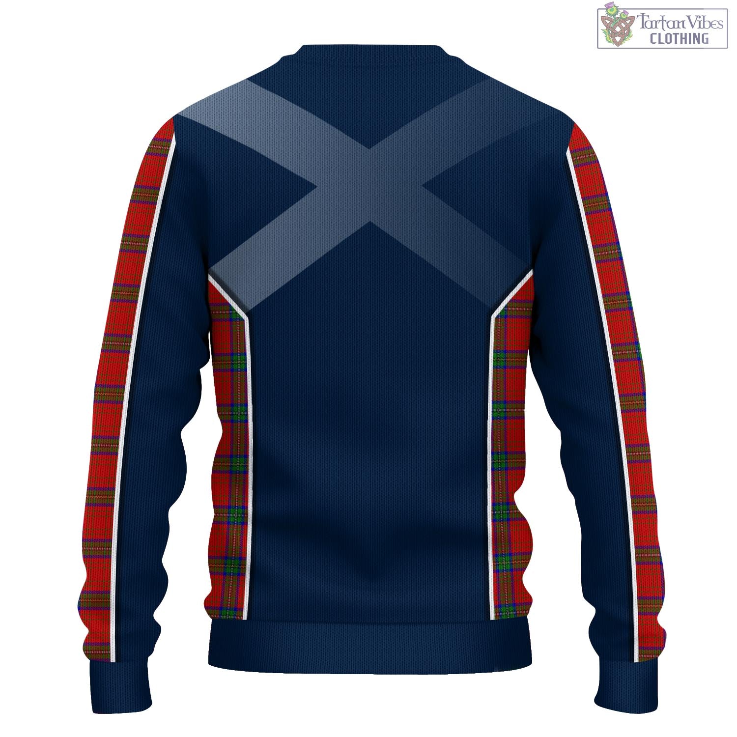 Tartan Vibes Clothing Wood Dress Tartan Knitted Sweatshirt with Family Crest and Scottish Thistle Vibes Sport Style