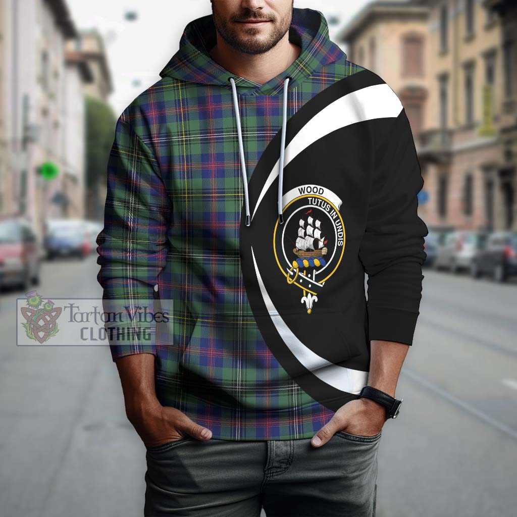 Wood Modern Tartan Hoodie with Family Crest Circle Style Zip Hoodie - Tartan Vibes Clothing