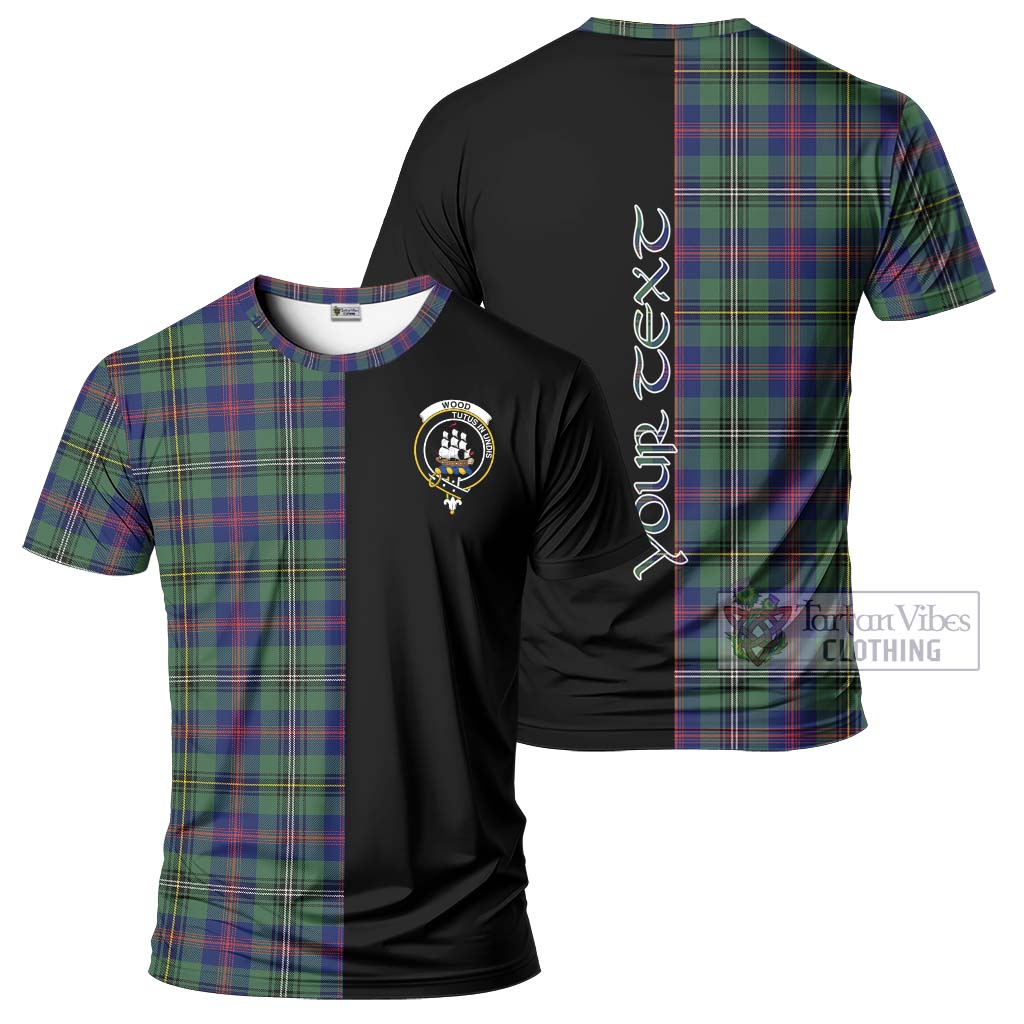 Tartan Vibes Clothing Wood Modern Tartan T-Shirt with Family Crest and Half Of Me Style