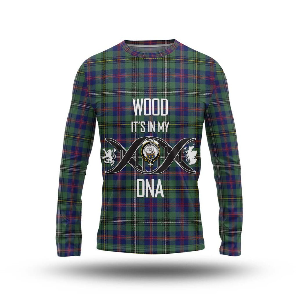 Wood Modern Tartan Long Sleeve T-Shirt with Family Crest DNA In Me Style Unisex - Tartanvibesclothing Shop