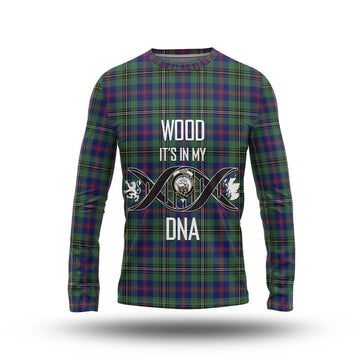 Wood Modern Tartan Long Sleeve T-Shirt with Family Crest DNA In Me Style