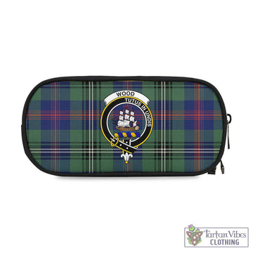 Wood Modern Tartan Pen and Pencil Case with Family Crest