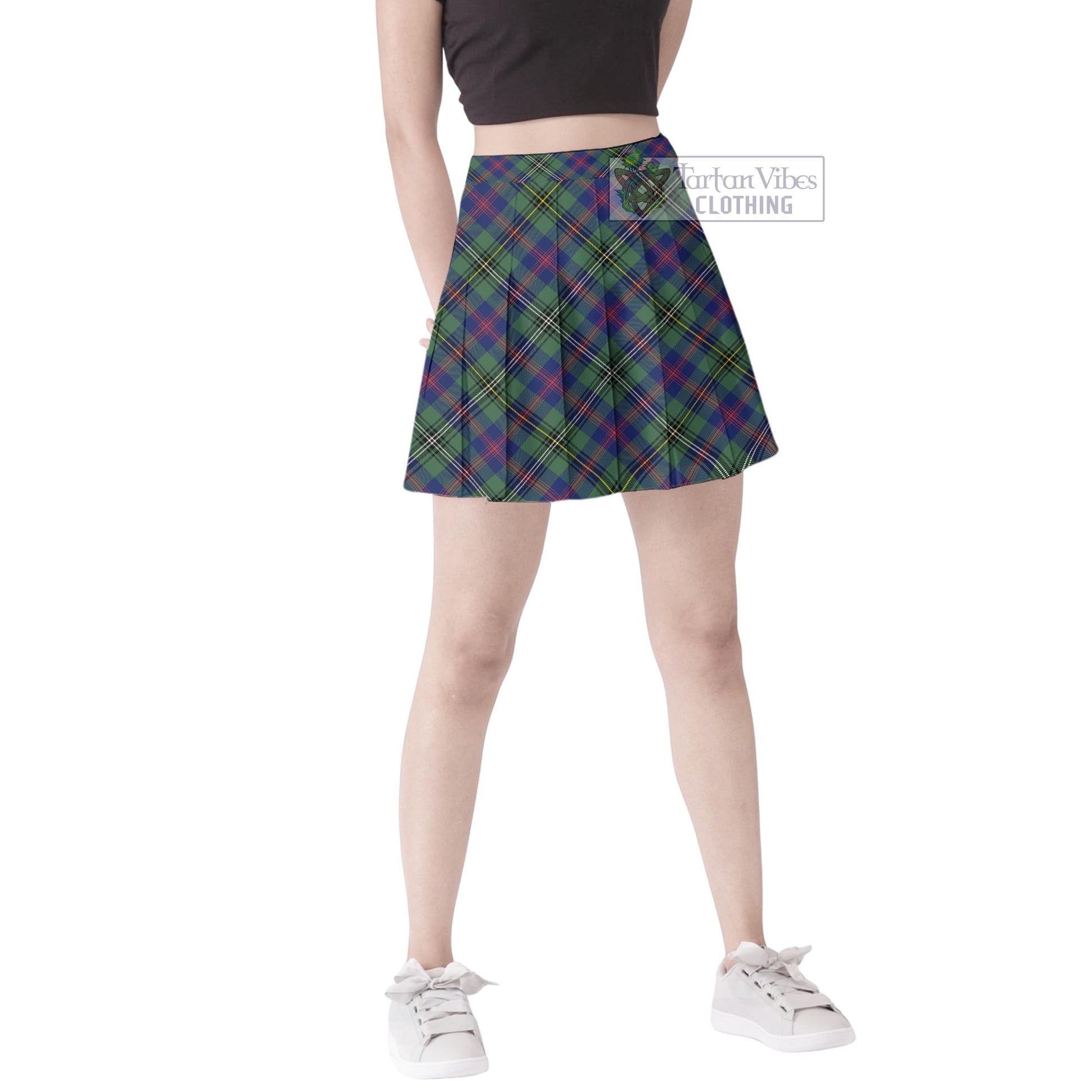 Tartan Vibes Clothing Wood Modern Tartan Women's Plated Mini Skirt