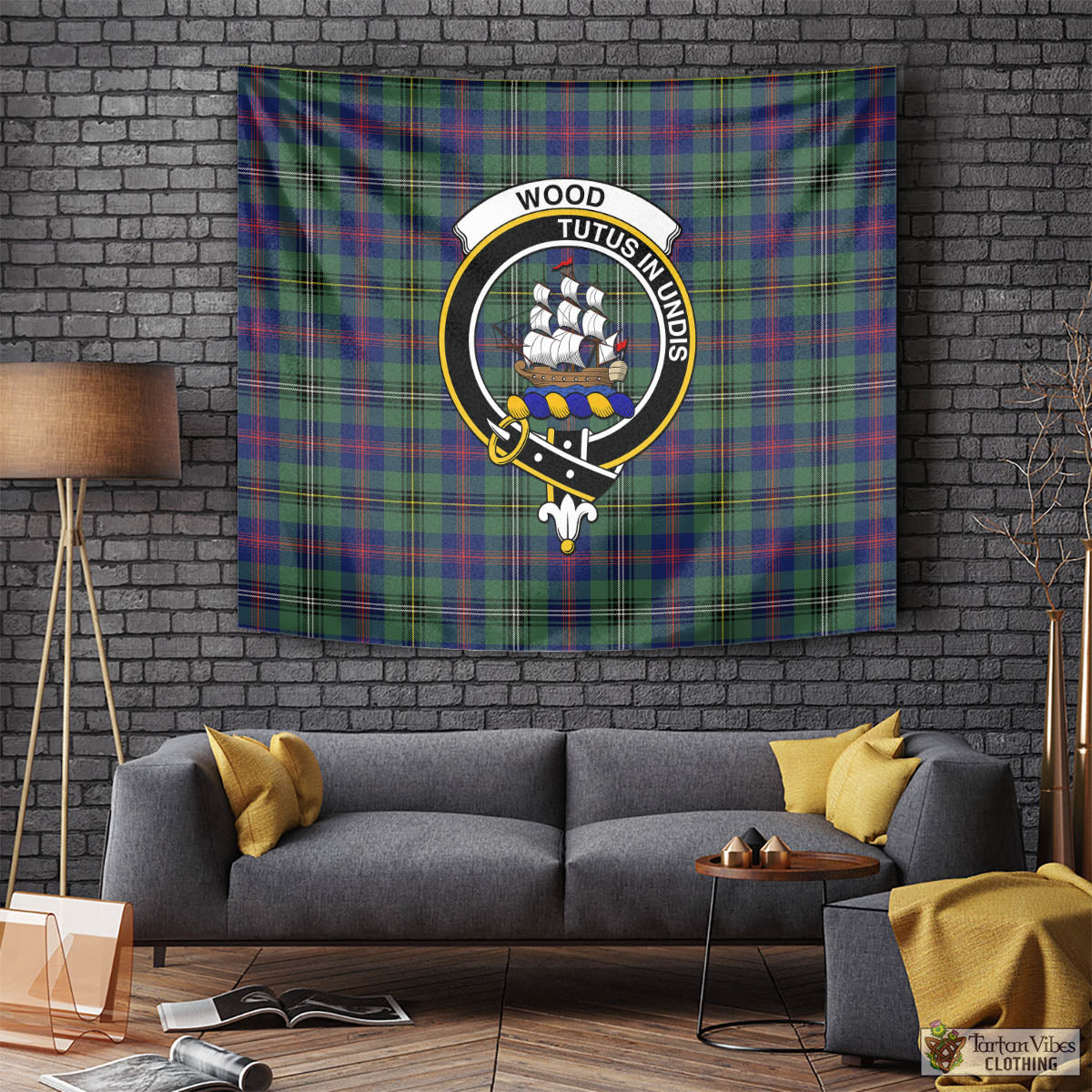 Tartan Vibes Clothing Wood Modern Tartan Tapestry Wall Hanging and Home Decor for Room with Family Crest