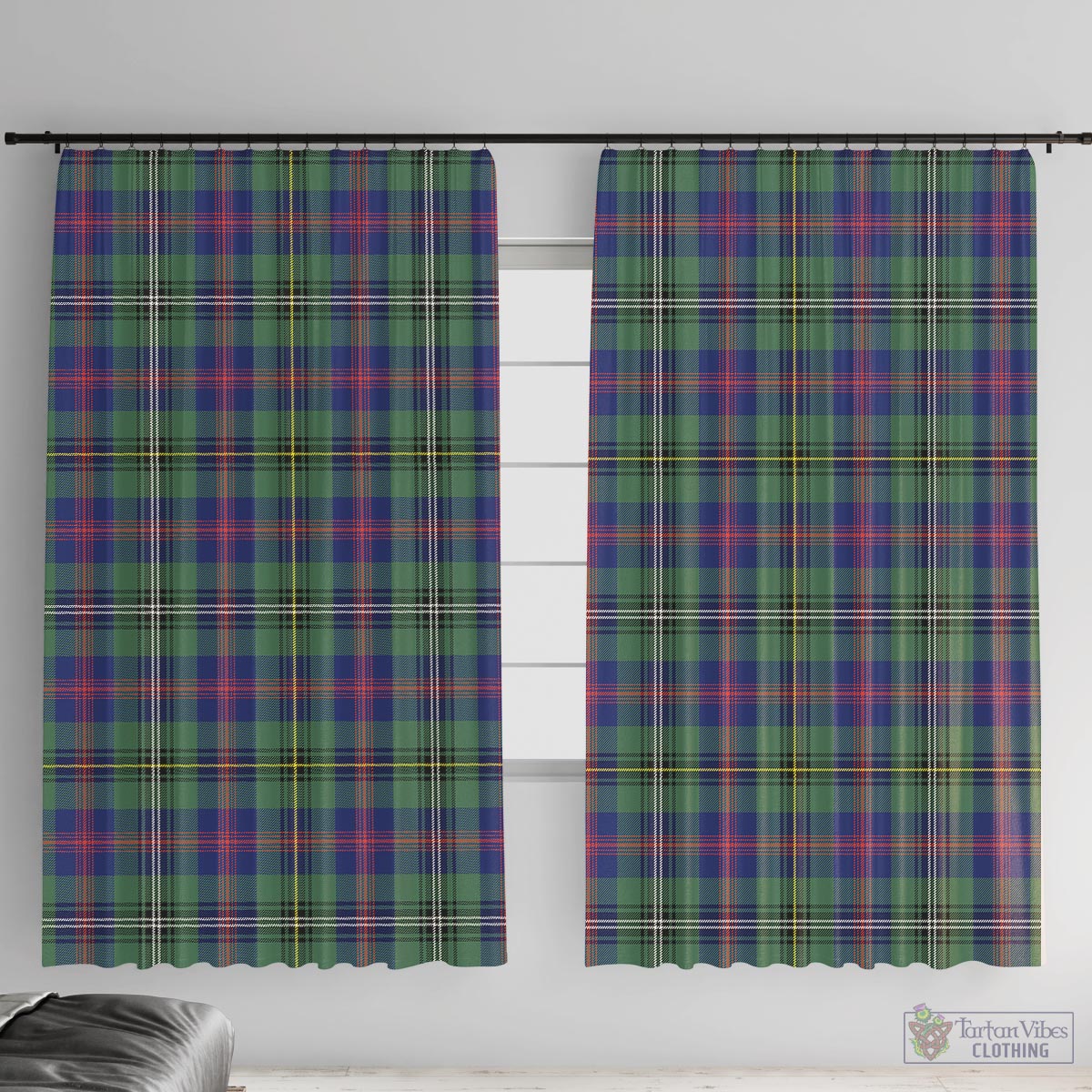 Wood Modern Tartan Window Curtain