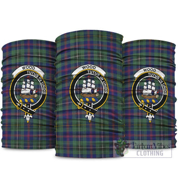 Wood Modern Tartan Neck Gaiters, Tartan Bandanas, Tartan Head Band with Family Crest