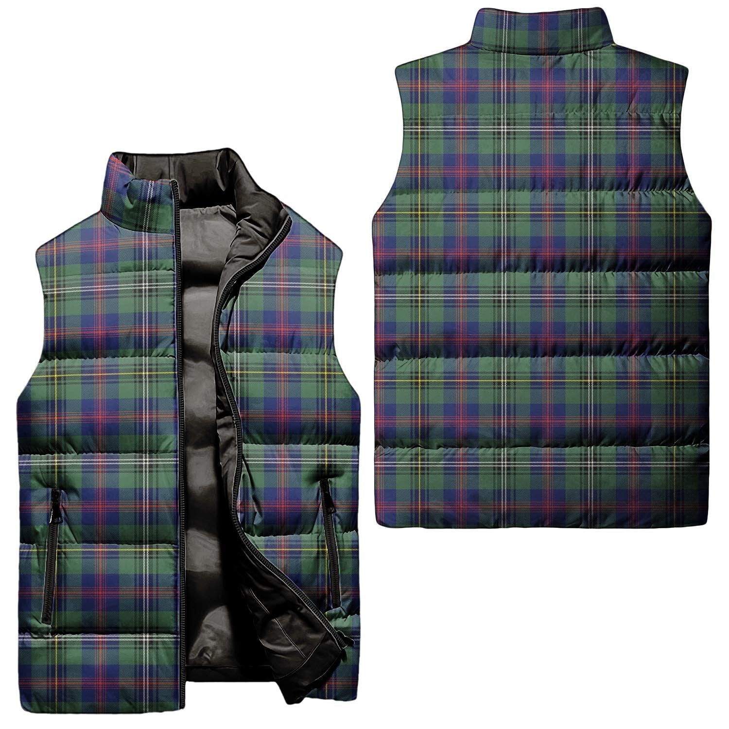 Wood Modern Tartan Sleeveless Puffer Jacket Unisex - Tartanvibesclothing