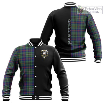 Wood Modern Tartan Baseball Jacket with Family Crest and Half Of Me Style