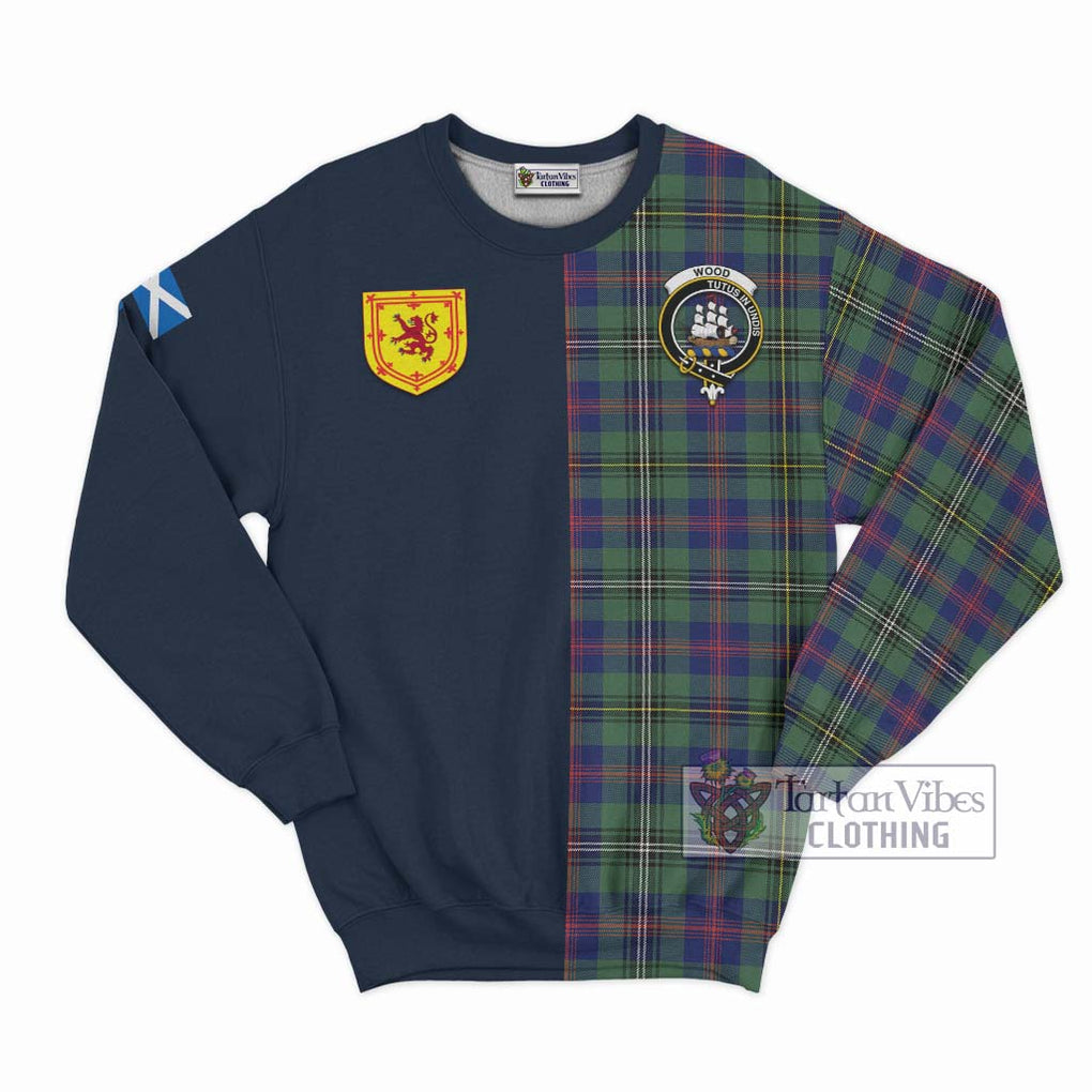 Tartan Vibes Clothing Wood Modern Tartan Sweatshirt with Scottish Lion Royal Arm Half Style