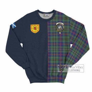 Wood Modern Tartan Sweatshirt Alba with Scottish Lion Royal Arm Half Style