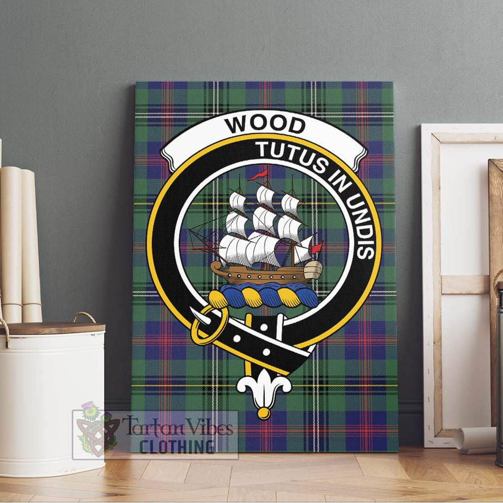 Wood Modern Tartan Canvas Print Wall Art with Family Crest Without Frame - Tartan Vibes Clothing