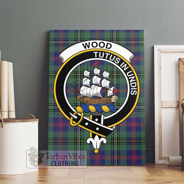 Wood Modern Tartan Canvas Print Wall Art with Family Crest