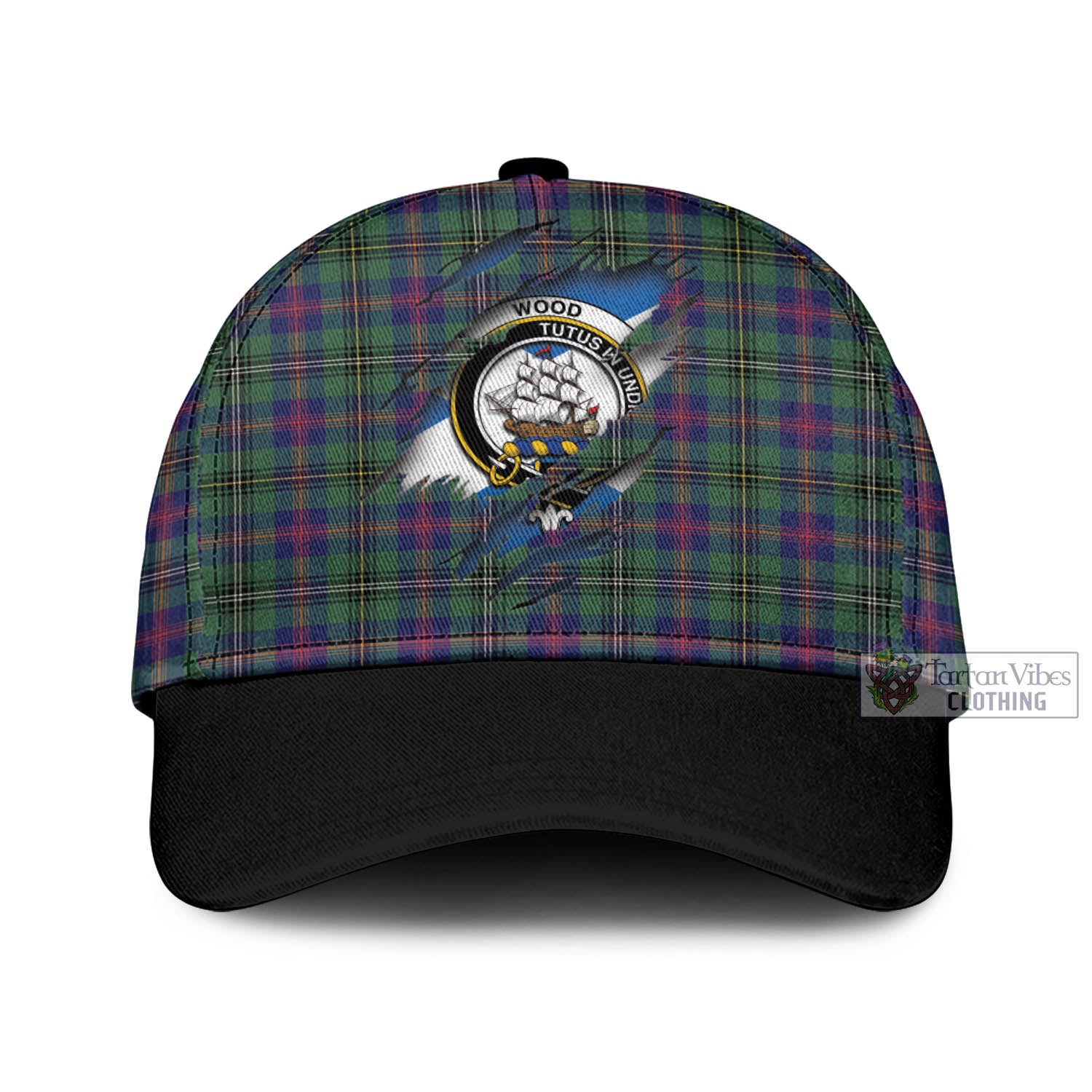 Tartan Vibes Clothing Wood Modern Tartan Classic Cap with Family Crest In Me Style