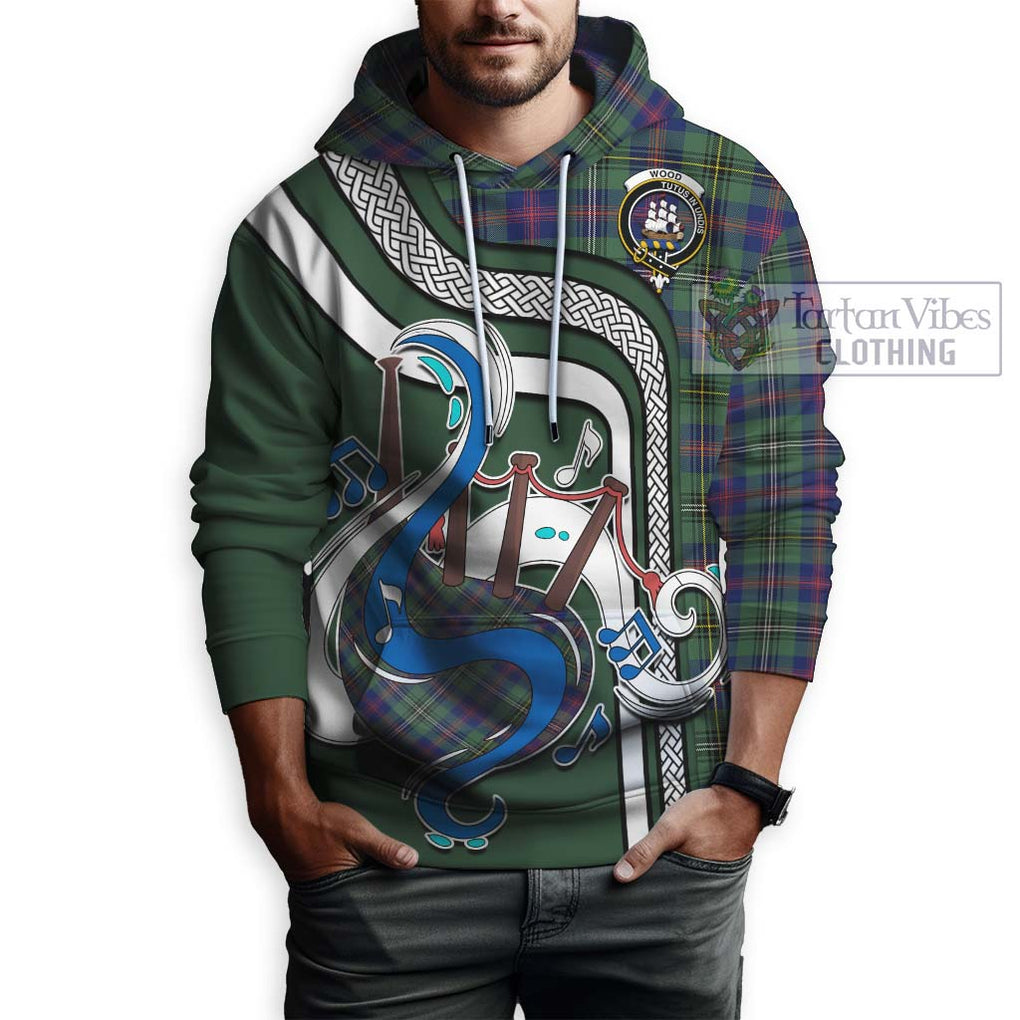 Wood Modern Tartan Hoodie with Epic Bagpipe Style Zip Hoodie - Tartanvibesclothing Shop