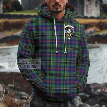 Wood Modern Tartan Cotton Hoodie with Family Crest