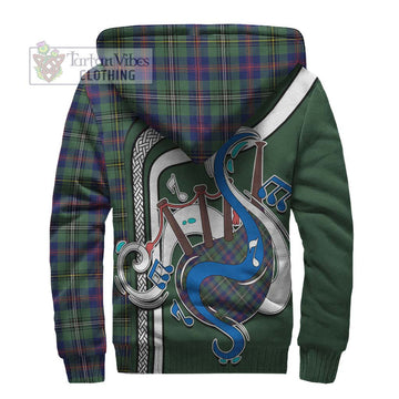 Wood Modern Tartan Sherpa Hoodie with Epic Bagpipe Style