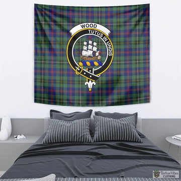 Wood Modern Tartan Tapestry Wall Hanging and Home Decor for Room with Family Crest