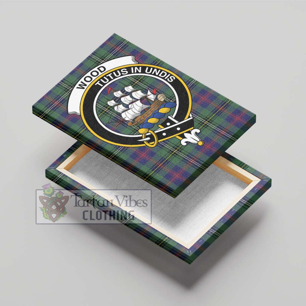 Wood Modern Tartan Canvas Print Wall Art with Family Crest - Tartan Vibes Clothing