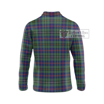 Wood Modern Tartan Long Sleeve Polo Shirt with Family Crest DNA In Me Style