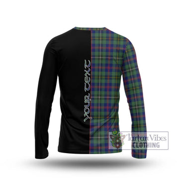 Wood Modern Tartan Long Sleeve T-Shirt with Family Crest and Half Of Me Style