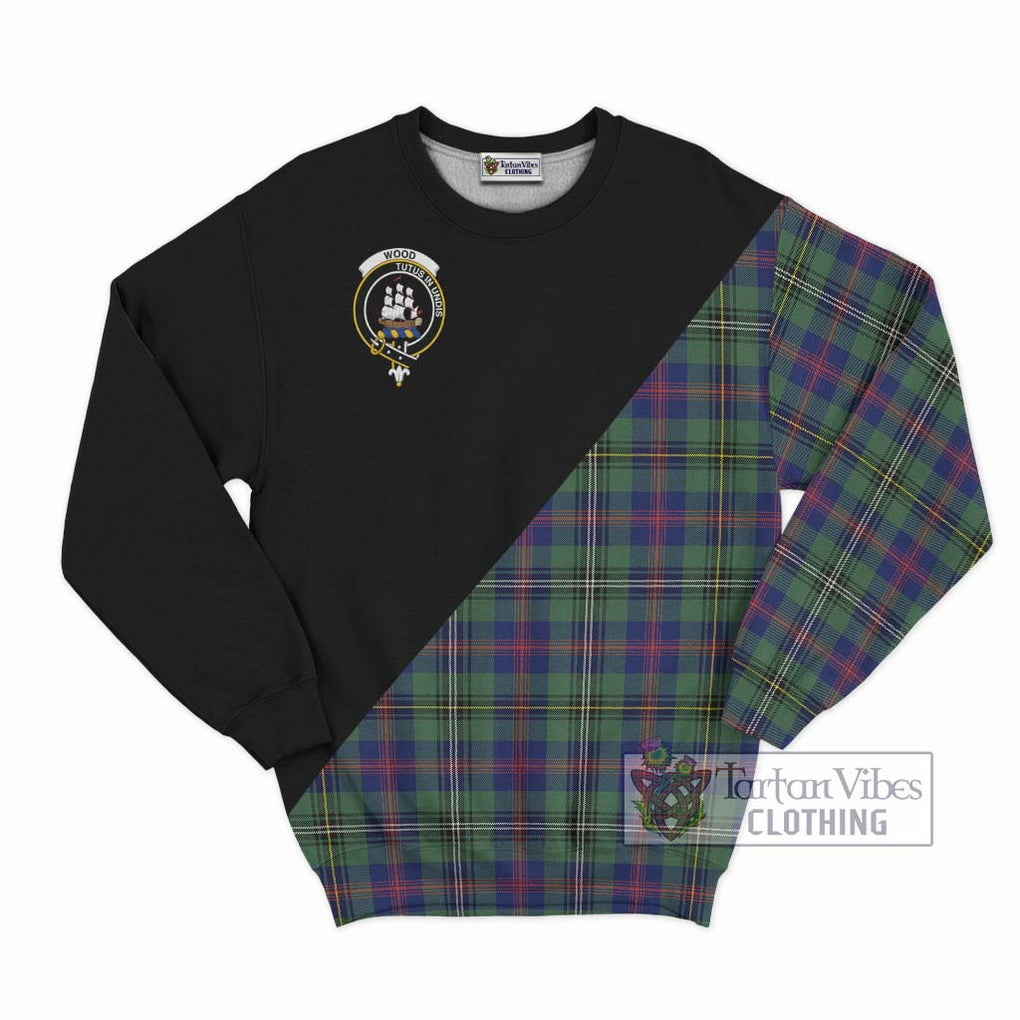 Wood Modern Tartan Sweatshirt with Family Crest and Military Logo Style - Tartanvibesclothing Shop