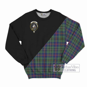 Wood Modern Tartan Sweatshirt with Family Crest and Military Logo Style