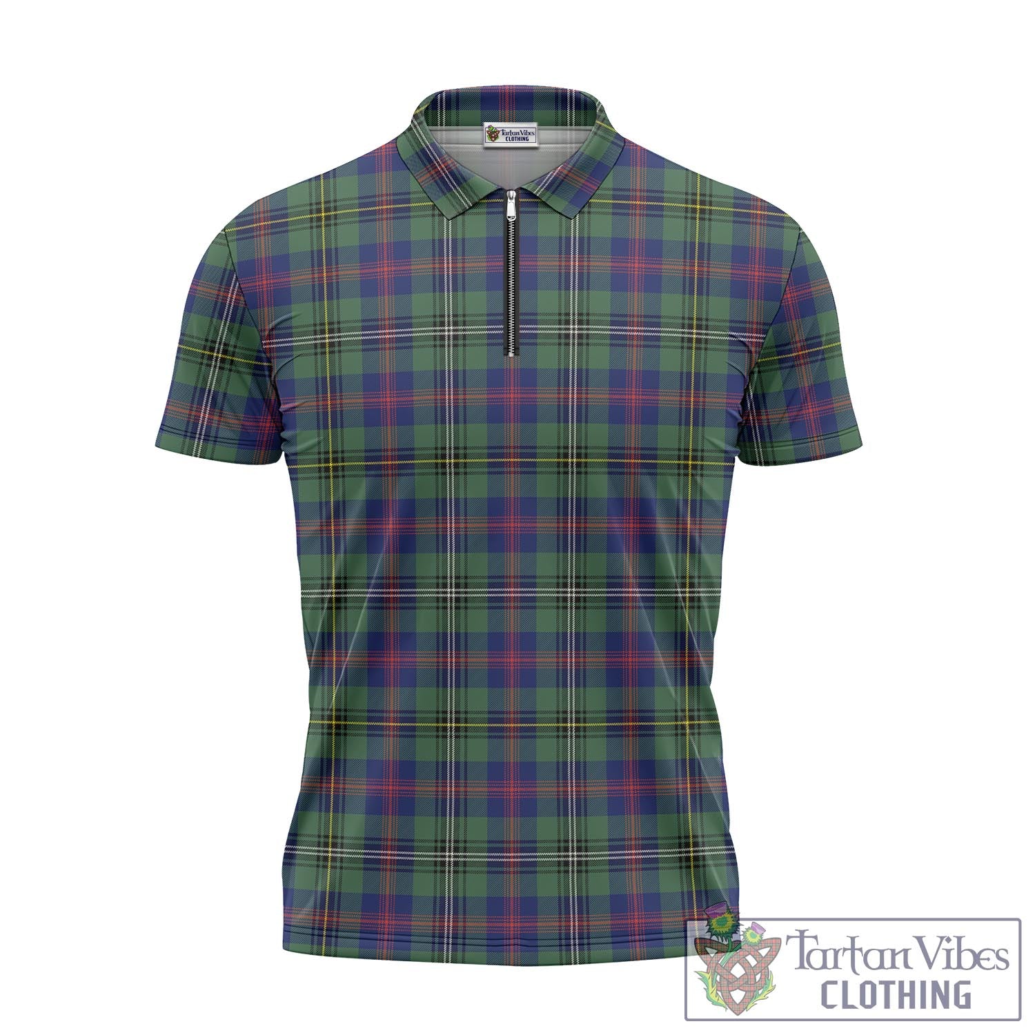 Tartan Vibes Clothing Wood Modern Tartan Zipper Polo Shirt