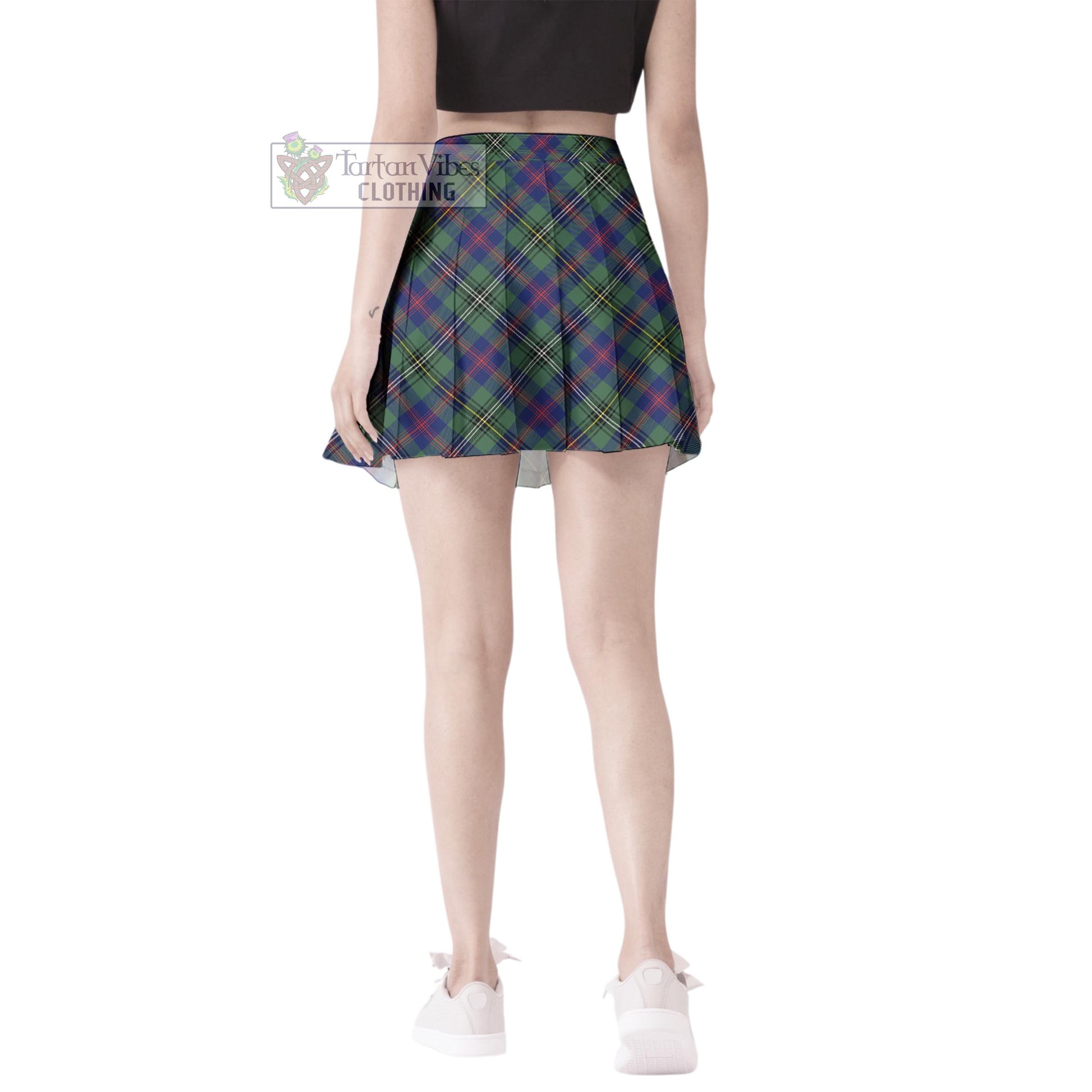 Tartan Vibes Clothing Wood Modern Tartan Women's Plated Mini Skirt