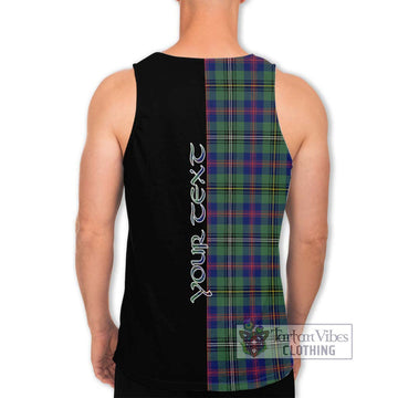 Wood Modern Tartan Men's Tank Top with Family Crest and Half Of Me Style