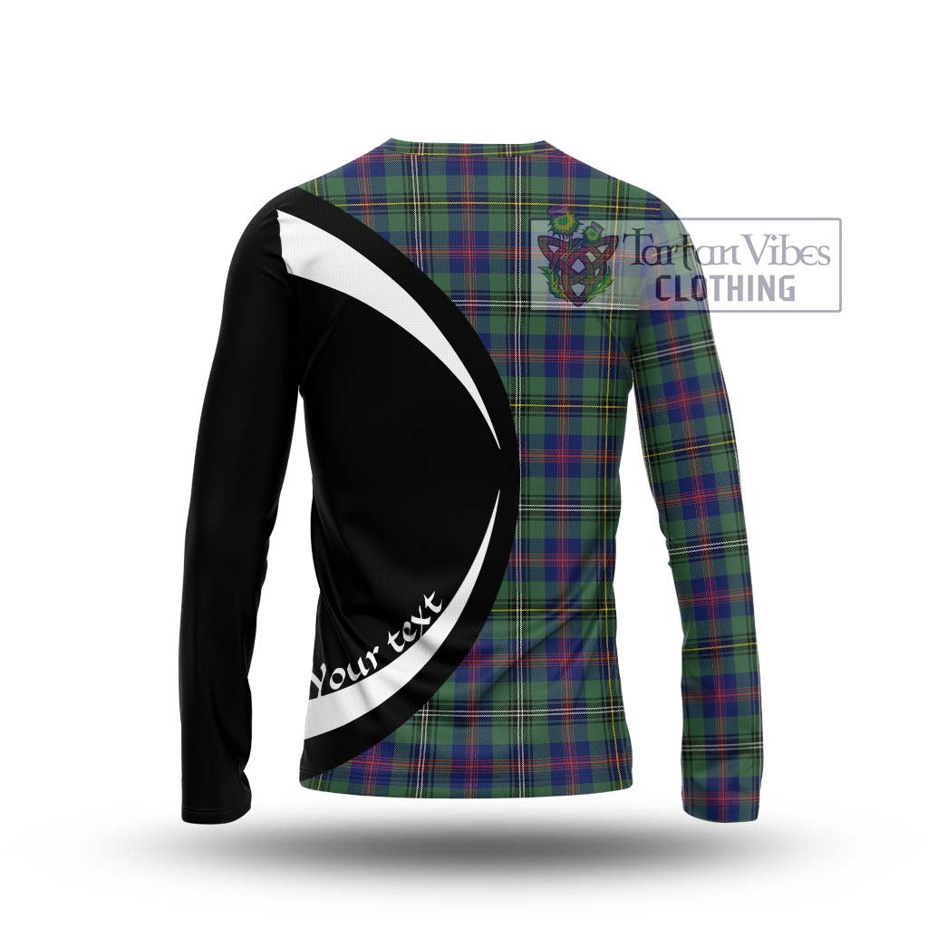 Wood Modern Tartan Long Sleeve T-Shirt with Family Crest Circle Style - Tartan Vibes Clothing