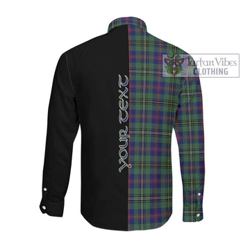 Wood Modern Tartan Long Sleeve Button Shirt with Family Crest and Half Of Me Style