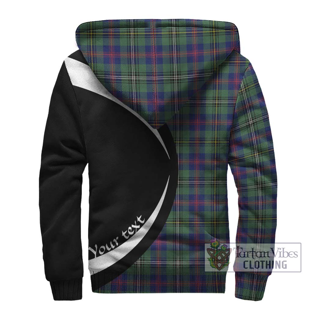 Wood Modern Tartan Sherpa Hoodie with Family Crest Circle Style - Tartan Vibes Clothing