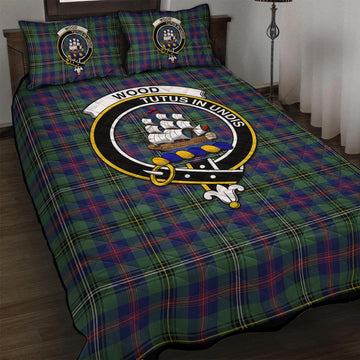 Wood Modern Tartan Quilt Bed Set with Family Crest