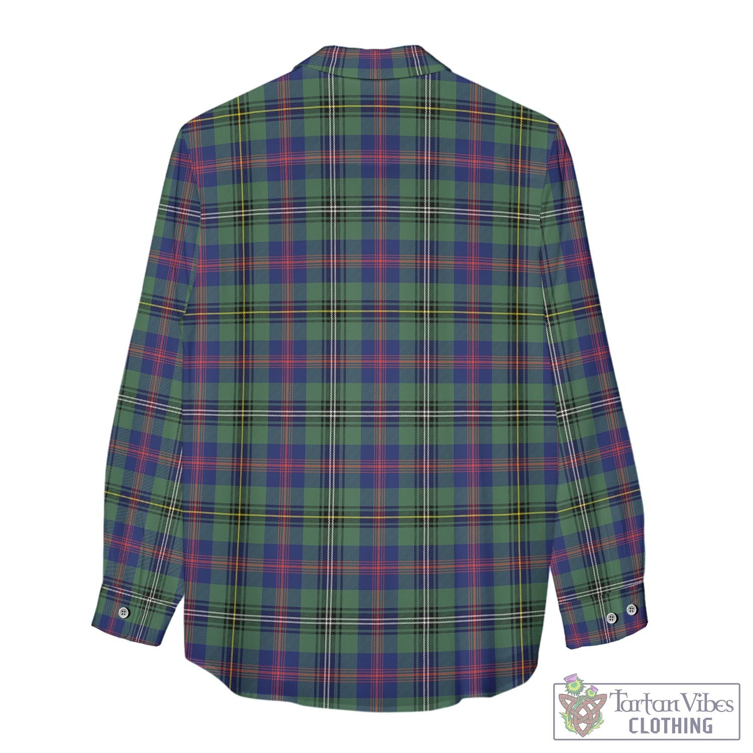 Tartan Vibes Clothing Wood Modern Tartan Womens Casual Shirt with Family Crest