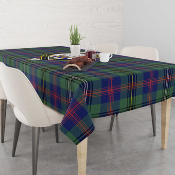 Wood Modern Tartan Tablecloth with Family Crest