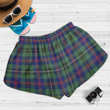 Wood Modern Tartan Womens Shorts