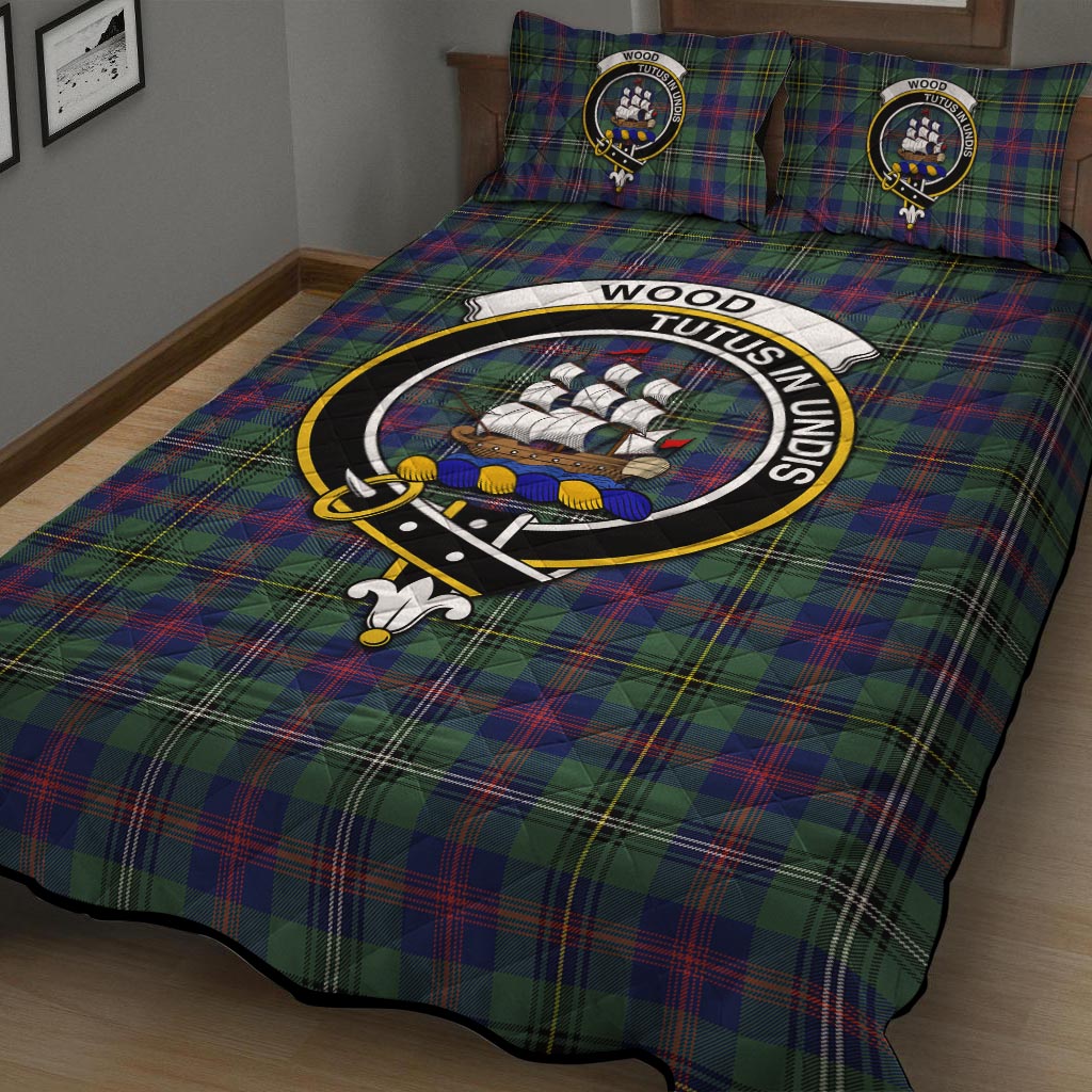 Wood Modern Tartan Quilt Bed Set with Family Crest - Tartan Vibes Clothing