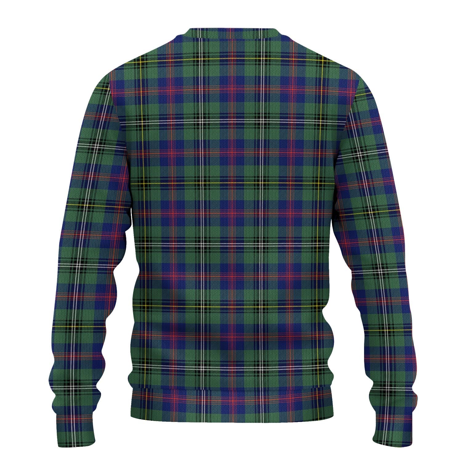 Wood Modern Tartan Knitted Sweater with Family Crest - Tartanvibesclothing