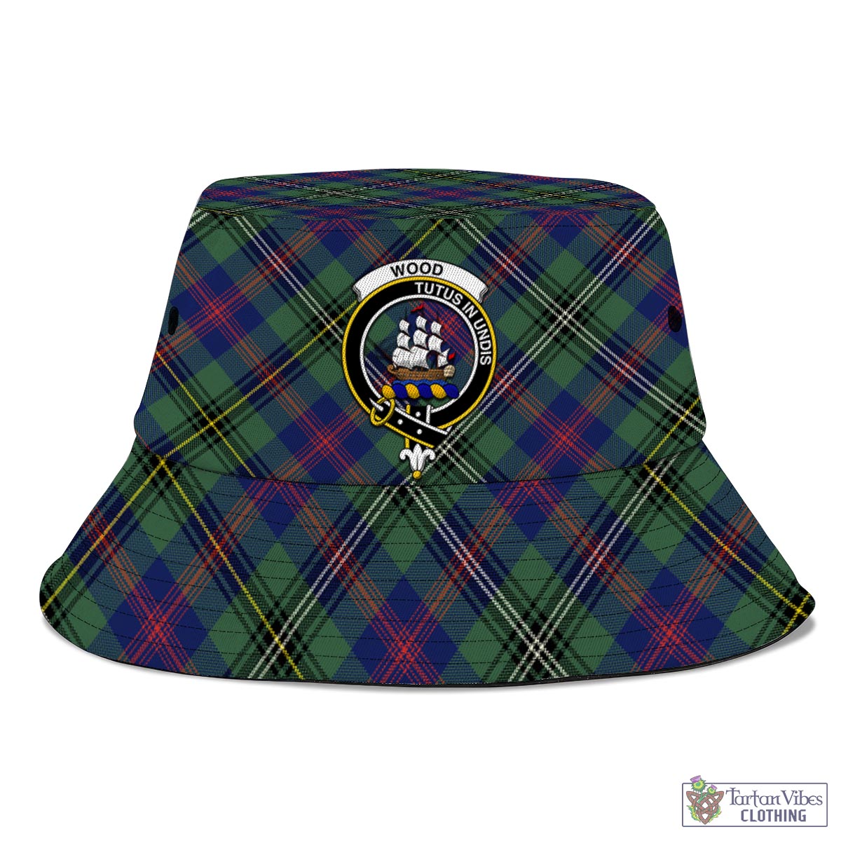 Tartan Vibes Clothing Wood Modern Tartan Bucket Hat with Family Crest