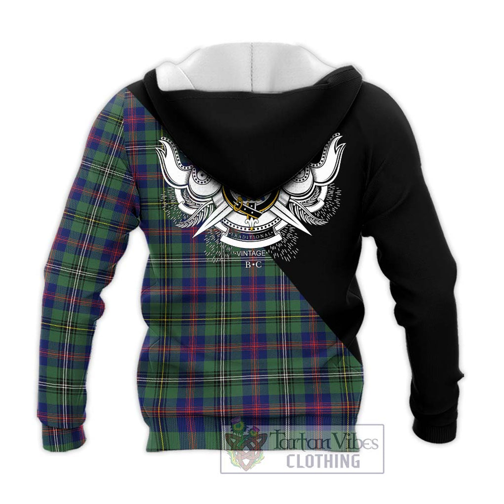 Wood Modern Tartan Knitted Hoodie with Family Crest and Military Logo Style - Tartanvibesclothing Shop