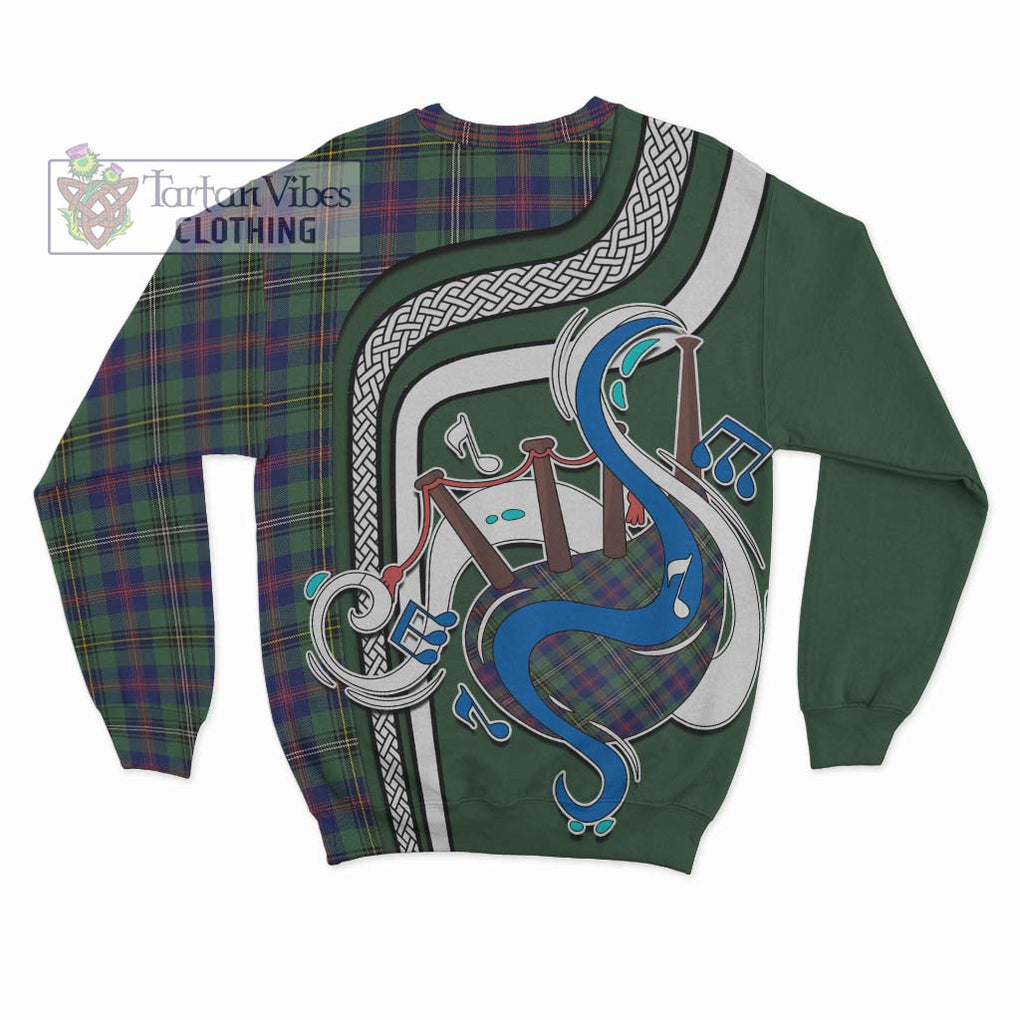 Tartan Vibes Clothing Wood Modern Tartan Sweatshirt with Epic Bagpipe Style